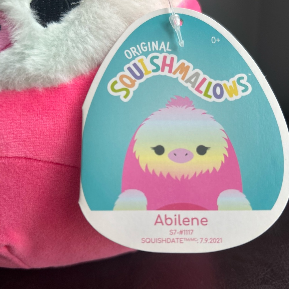 Squishmallows Pink and White Ostrich Plush Toy - Abilene 8” - Picture 2 of 2